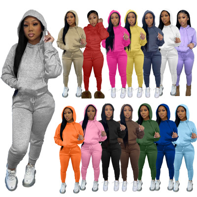 2025 Women's Velvet Hooded Two-piece Casual Suit For Women