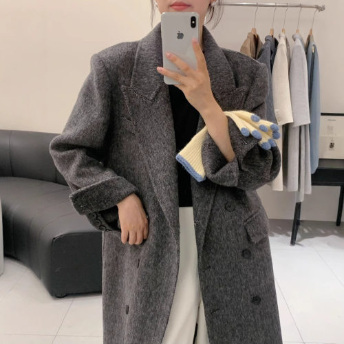 Double-sided Wool Right Shoulder at For Women Double-breaste