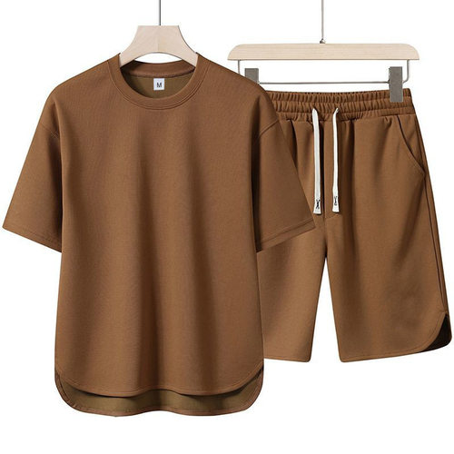 rendy Men's Casual Suit Solid lor Short-sleeved T-shirt Kore