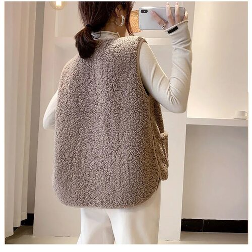 Lamb Wool Vest Women's Korean-style 2026 All-match Loose Ves