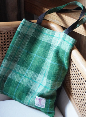 Harris tweed哈里斯粗花呢帆布包小众大容量单肩包上课单肩通勤包