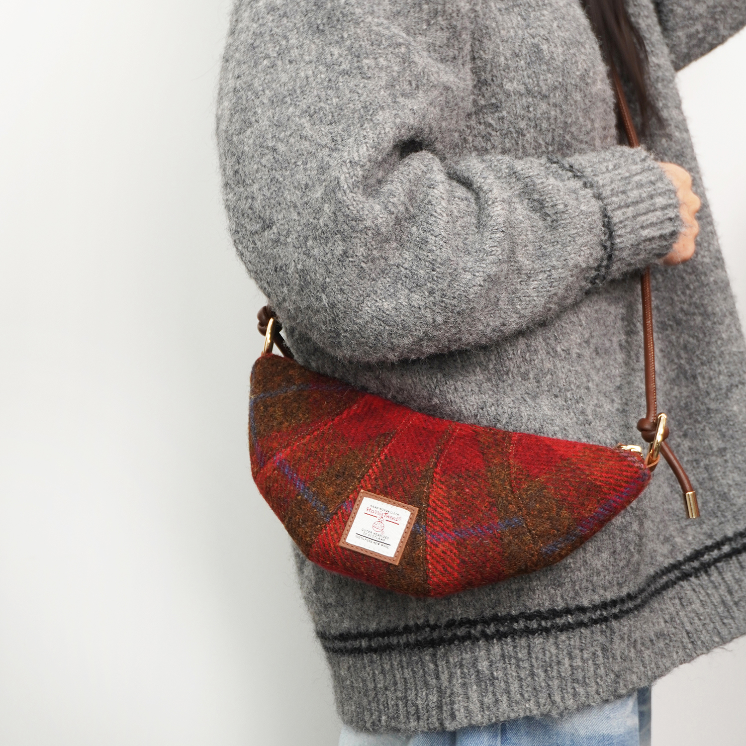 harristweed粗花呢小号牛角包