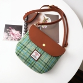 harris tweed粗花呢斜挎包单肩小包可爱手机口红包小众通勤豆腐包