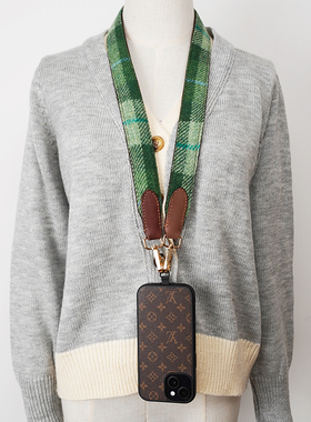 Harris tweed哈里斯花呢手机挂绳复古包包宽带子小众百搭斜挎肩带