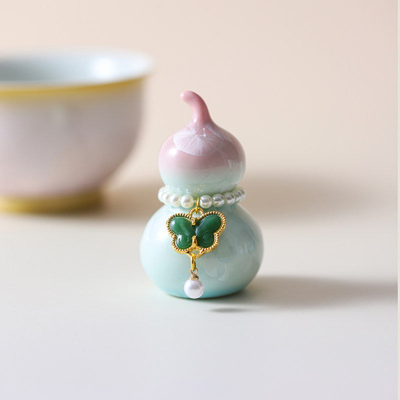 茶宠摆件七彩小葫芦电脑车载迷你新中式陶瓷小摆件创意礼物送朋友,餐饮具,茶宠摆件,淘宝优惠券,粉丝福利购,淘宝优惠卷