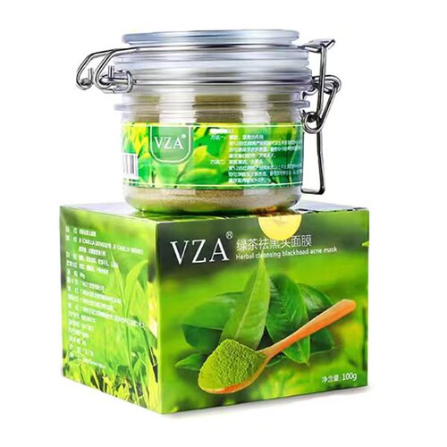 VZA绿茶清洁面膜100g黑头清洁面膜粉刺收缩毛孔清洁控油撕拉面膜