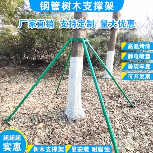 树木支撑架镀锌钢管绿化园艺支撑杆金属大杆防风固定器抱箍烤漆色