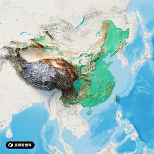 25年中国及周边高清3D地形图素材_兰伯特投影_手机 平板和PC壁纸