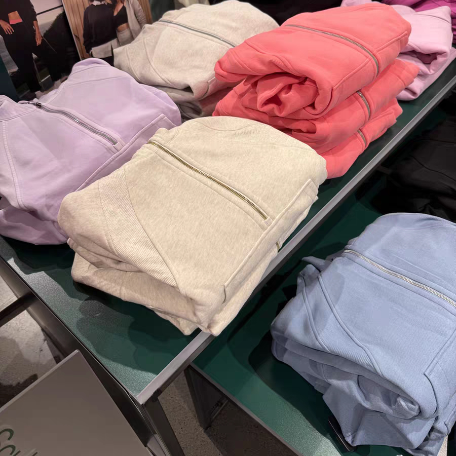 现货多色lululemon Scuba oversized1/2半拉女士运动连帽衫宽松