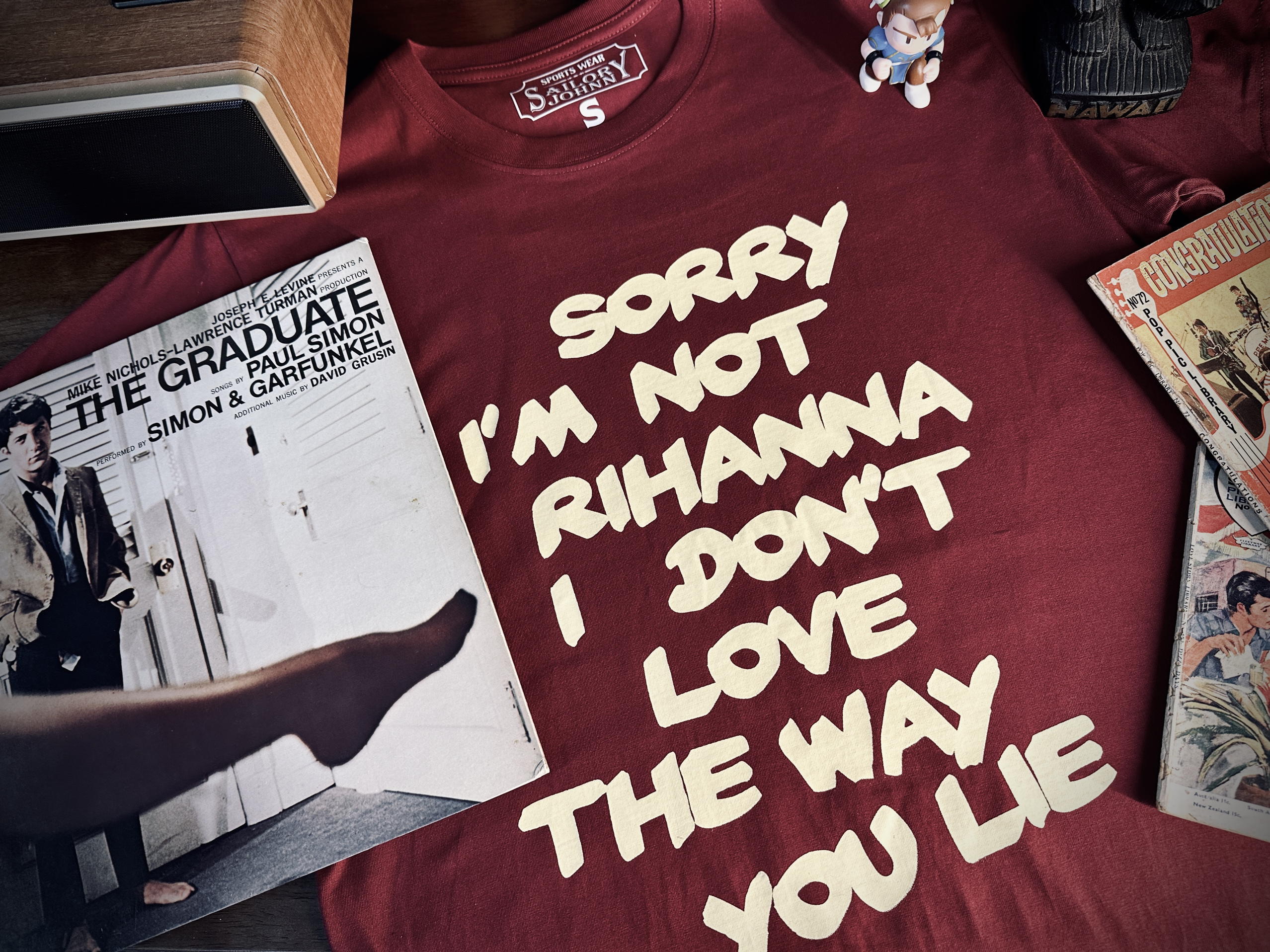 33oz SAILOR JOHNNY美式休闲重磅纯棉230g恶搞字母印花短袖T恤男