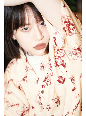 33oz SAILOR JOHNNY美式复古菲力猫felix夏威夷短袖衬衫宽松男女