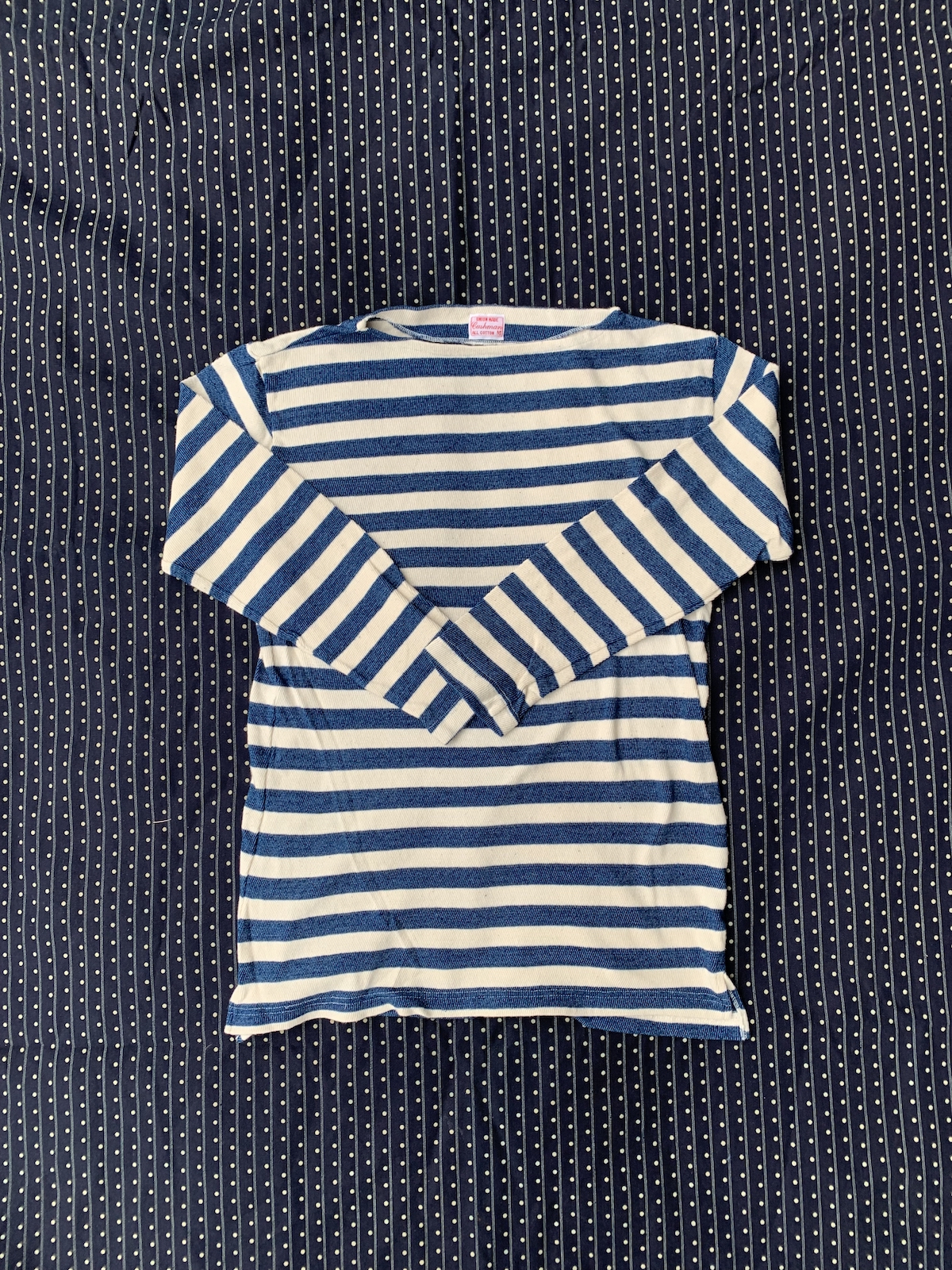 Cushman 长袖条纹圆领打底T恤衫