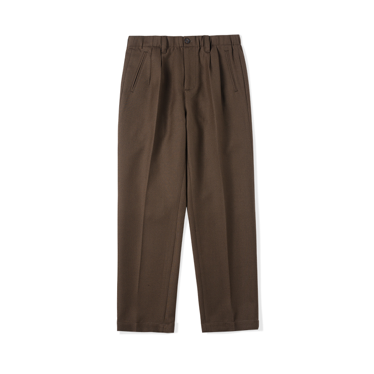 33oz NATIVEWELL垂坠精纺重磅羊毛斜纹微宽松西裤长裤日企面料