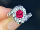 18k金镶嵌天然无烧尖晶石戒指女款 情人节生日礼物1.29克拉