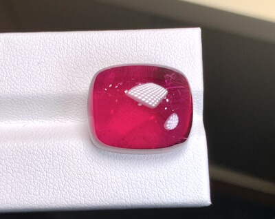 23.7克拉天然红碧玺卢比来戒面裸石晶体干净18*15.5*8.5可代镶嵌