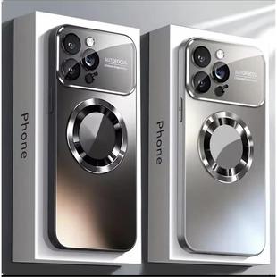 Luxury Matte Case For iPhone 16 15 14 13 12 11 Pro Max Plus Magsafe Glass Lens Cover磨砂玻璃保护壳