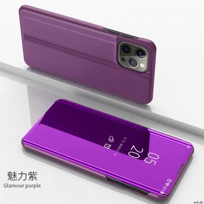 适用苹果iPhone 16 15 14 13 12 11 Pro Max Mirror Case iPhone14/15/16plus xsmax 16e Stand Cover保护壳
