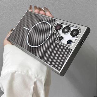 适用Samsung Galaxy S25+ S24 Ultra S23 Plus S24fe S23+ Magsafe Case三星S25ultra磨砂磁吸碳纤维纹手机壳