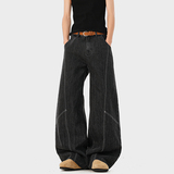 A410-K8799-特批55限价109-美式设计感阔腿牛仔裤-320g竹节牛仔布，男装牛仔裤，电商A410