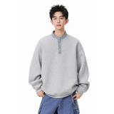 A410-A34731-P65限价99-美式复古格纹拼接圆领卫衣-400G华棉，男装卫衣，电商A410