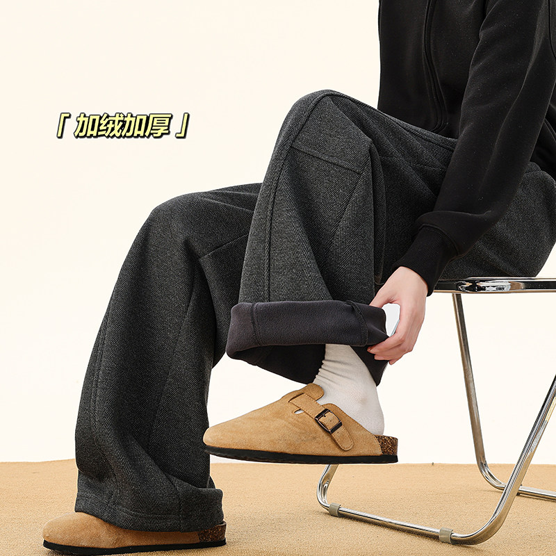 A410-K8789JR-P70限价109-重磅加绒休闲裤-400g左右人字纹面料,男装卫衣,电商A410