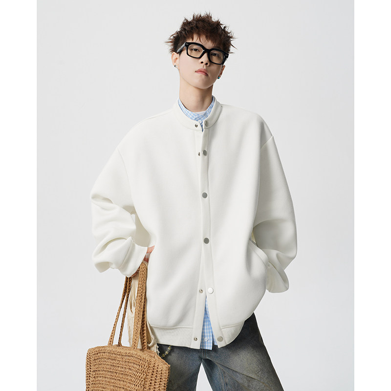 A410-WT34759-P110限价169-美式格纹假两件开衫卫衣-400G华棉，男装卫衣，电商A410