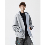 A410-WT33812-P105限价159-美式拼接格纹连帽卫衣外套-400g华棉，女装短外套，电商A410