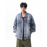 A410-WT93324-P85限价139-美式高级感牛仔外套-7x7牛仔面料420G，男装工装外套，电商A410