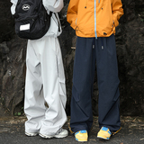 美式高街褶皱伞兵裤男秋季新款潮牌宽松工装裤户外运动速干登山裤，男装休闲裤，电商A410