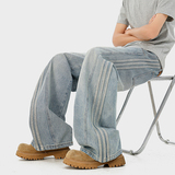 A410-K5594-P80限价119-美式水洗条纹牛仔裤-320g牛仔面料，男装牛仔裤，电商A410