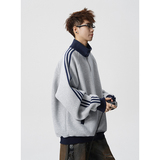 A410-A32652-特批70限价139-美式条纹撞色立领卫衣-400g华棉，男装卫衣，电商A410