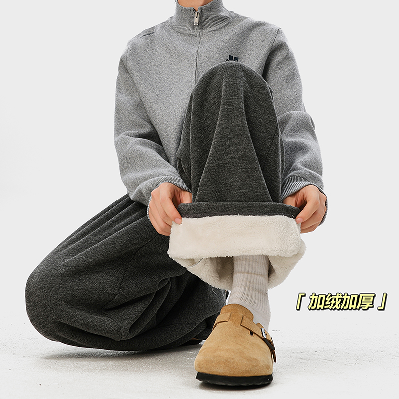 A410-K5578JR-P65限价99-美式加绒垂感休闲裤-糯米呢面料460g左右，男装卫衣，电商A410