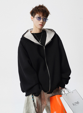 A410-WT34758-P95限价149-美式拼接条纹连帽卫衣-400G  华棉