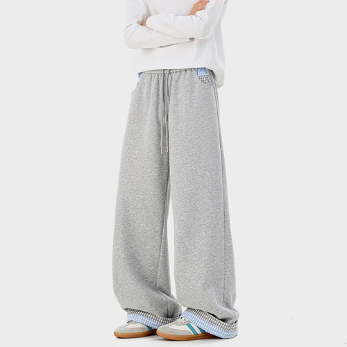 A410-K5650-P70限价109-美式格纹垂感直筒卫裤-320G左右卫裤面料