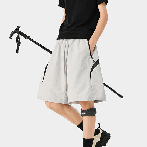 A410-DK65012-P45限价79-美式撞色速干运动短裤-180g登山布面料