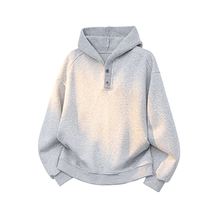 A32635 400g P85限价129 重磅纽扣连帽卫衣 华棉复合 美式 A410