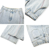 A410-K8799-特批55限价109-美式设计感阔腿牛仔裤-320g竹节牛仔布，男装牛仔裤，电商A410