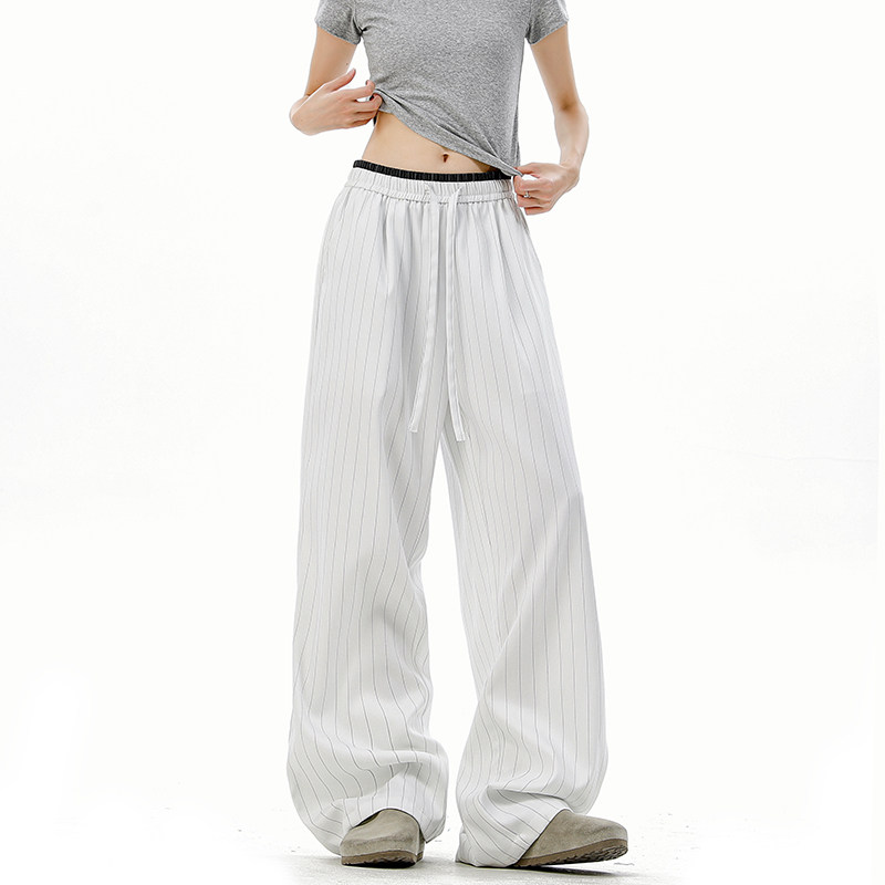 A410-K5506-P60限价89-成分：82%涤15%人棉3%氨纶-竖条纹垂感210g,男装休闲裤,电商A410