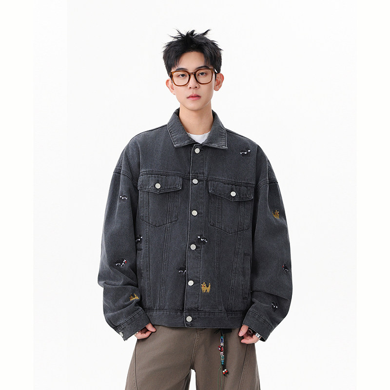 A410-WT93323-P95限价149-美式小狗刺绣牛仔外套-7x7牛仔面料420g,男装夹克,电商A410