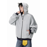 A410-WT34718-特批75限价149-美式条纹连帽卫衣外套-400g华棉，女装短外套，电商A410