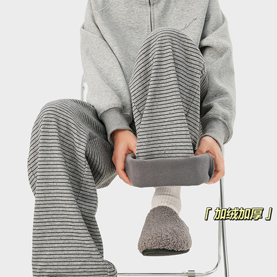 A410-K8781JR-P70限价109-条纹加绒卫裤-450g加绒拉菲条条纹面料