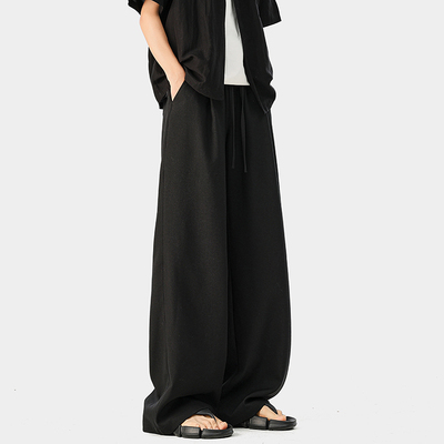 A410-K65016-P75限价139-美式休闲百搭阔腿长裤-235g左右亚麻面料