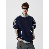 A410-A32652-特批70限价139-美式条纹撞色立领卫衣-400g华棉，男装卫衣，电商A410