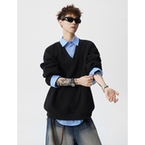 A410-A34750-P85限价129-美式假两件百搭休闲卫衣-400G华棉，男装卫衣，电商A410