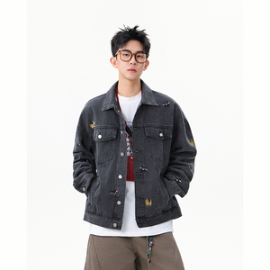 A410-WT93323-P95限价149-美式小狗刺绣牛仔外套-7x7牛仔面料420g图片