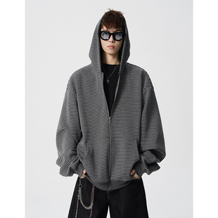 复古条纹连帽开衫 P90限价139 卫衣 WT34737 A410