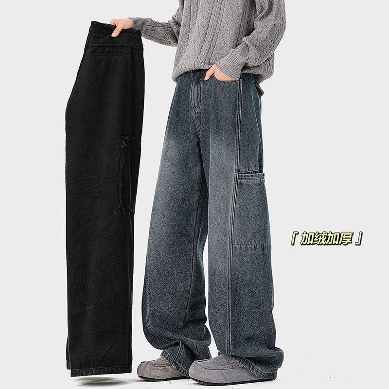 A410-K6323JR-P58限价89-复古水洗百搭牛仔裤-牛仔裤面料420g左右，男装牛仔裤，电商A410