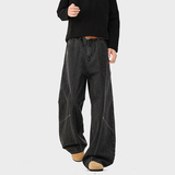 A410-K8799-特批55限价109-美式设计感阔腿牛仔裤-320g竹节牛仔布，男装牛仔裤，电商A410