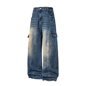 K7939 P75限价129 美式 A410 多口袋直筒牛仔裤 320g牛仔面料