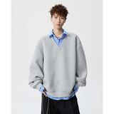 A410-A34750-P85限价129-美式假两件百搭休闲卫衣-400G华棉，男装卫衣，电商A410